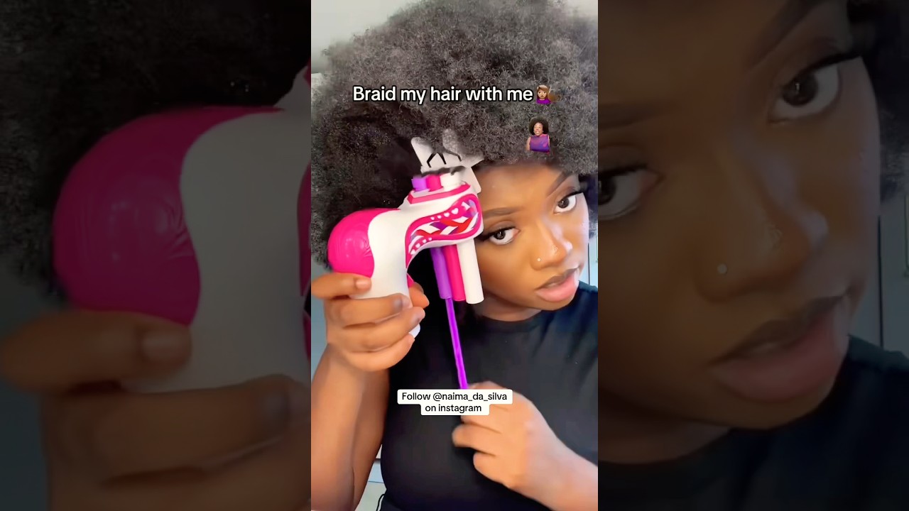 OMG what this machine did to her hair will shock you #braids #short #hair @naima_da_silva