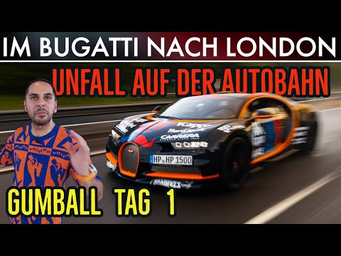 Accident at the Gumball 2023 😬 630 km with the Bugatti from Edinburgh to London 🇬🇧| Flag Drop | Omid