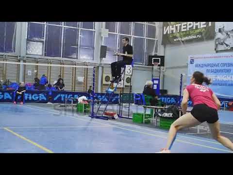 BADMINTON match  Yaelle Hoyaux of France (right) vs Beatriz Corrales of Spain