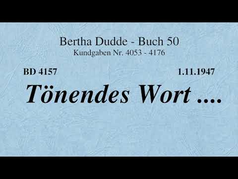 BD 4157 - TÖNENDES WORT ....