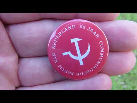 Button Netherlands  Communist Party Netherlands 65 Years Anniversary 1983
