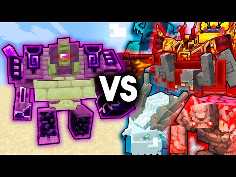Ender Guardian VS ALL Minecraft Bosses | Minecraft Mob Arena