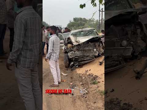 Tata nexon vs Skoda road accident