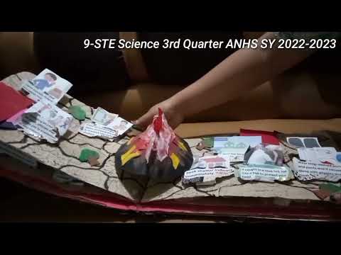 Grade 9 - foldable, pop up book volcano, Science ANHS STE SY 2022-2023