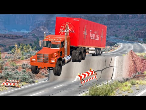 Cars Vs Unfinished Road - BeamNG Drive