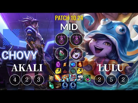 DRX Chovy Akali vs Lulu Mid - KR Patch 10.24