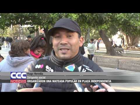 Hugo Heredia   Realizaron una mateada popular en plaza Independencia