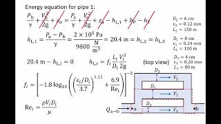 Fluid Mechanics: Topic 9.2.1 - Example of flow through parallel pipes
