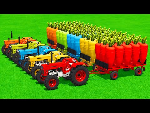LOAD AND TRANSPORT GIANT CARROTS WITH UTB TRACTORS & FORKLIFTS - Farming Simulator 25
