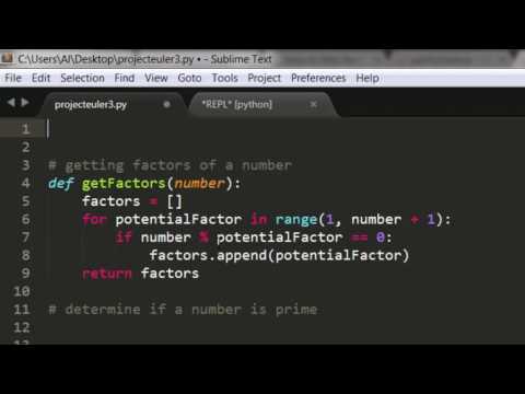 Blank Editor - Project Euler Problem 3 Largest Prime Factor
