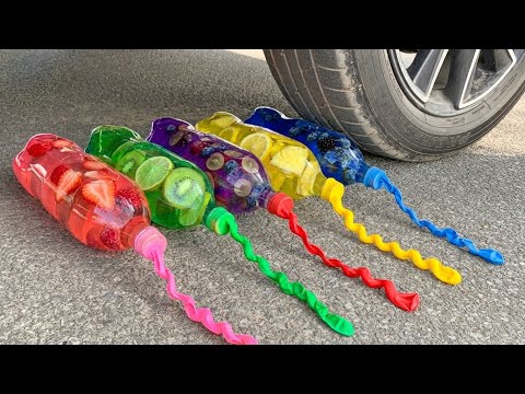 Funny Crushing Experiment Fruit Juice Jelly vs Car | Crushing Crunchy & Soft Things with Car! 🍉🍍🥝