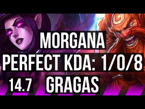 MORGANA & Ezreal vs GRAGAS & Smolder (SUP) | 1/0/8, 67% winrate | KR Master | 14.7