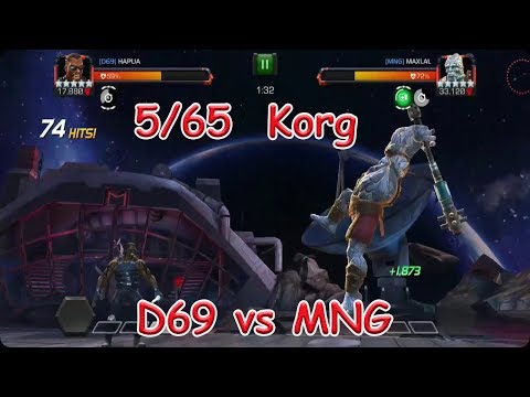 5/65 KORG ON NODE 34  (T1 AW D69 VS MNG) marvel contest of champion