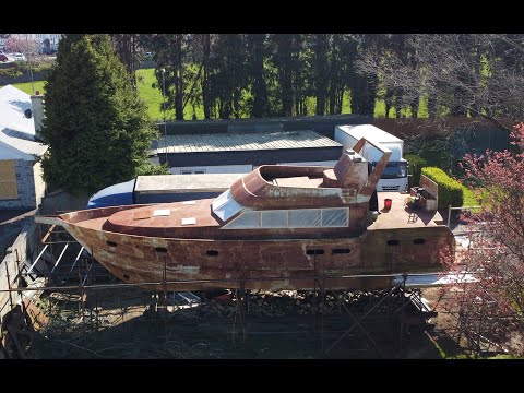 Building Shibumi - EP 4.2 - Engine room and upper Saloon blasting update  -  Steel Boat Building