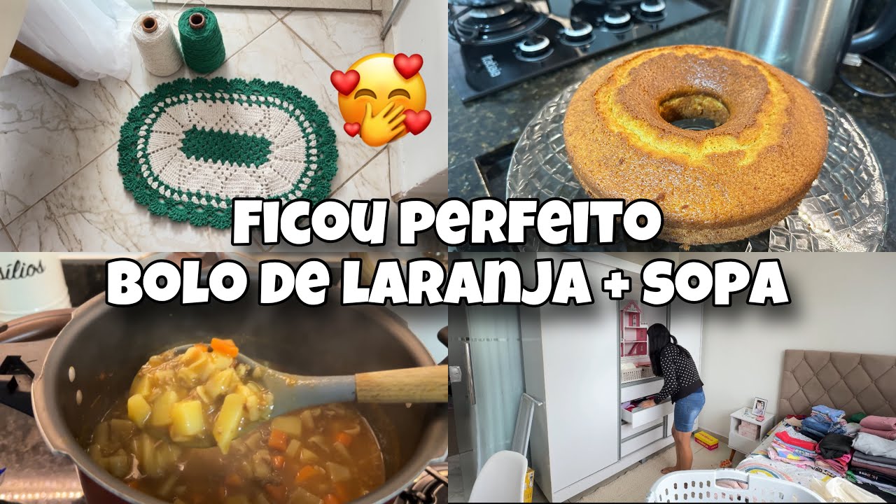MEU PRIMEIRO TAPETE 😍| FIZ BOLO DE LARANJA, SOPA PARA O JANTAR 😋#VIDAREAL#CASALIMPA