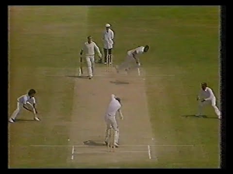 ENGLAND v WEST INDIES 1st TEST MATCH DAY 4 EDGBASTON JUNE 18 1984 JOEL GARNER PAUL DOWNTON
