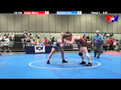 Cooper Moore vs. Matthew Gray at 2013 Junior Nationals - FILA - FS