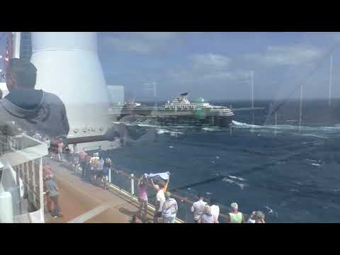 Mein Schiff Herz umrundet Mein Schiff 3 mitten im Atlantik am 19.11.2022