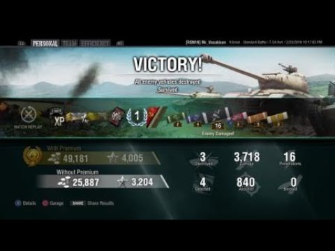 World of Tanks Console - T54 Ltwt 3,7k damage 3 kills