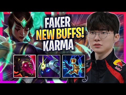 FAKER DOMINATING KARMA WITH NEW BUFFS! - T1 Faker Plays Karma MID vs Tristana! | Season 2024
