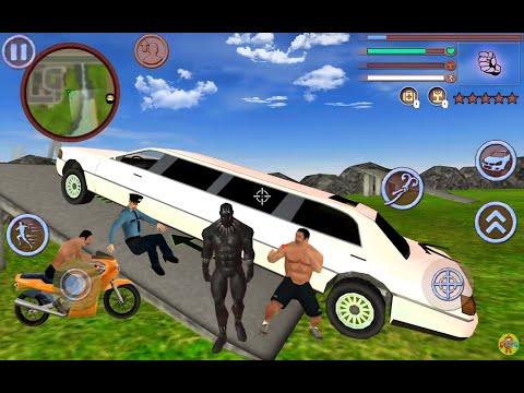 Black Panther Rope Hero Vice Town Crime Simulator #4 - Luxury Limo Car at NY City - Android Gameplay