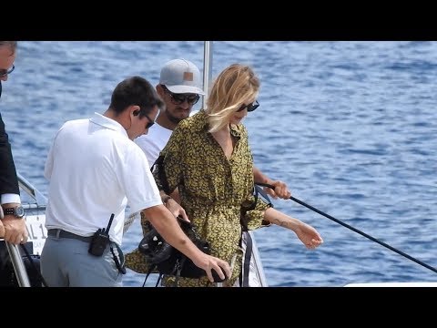 EXCLUSIVE - Anja Rubik takes a boat at the Eden Roc in Cannes