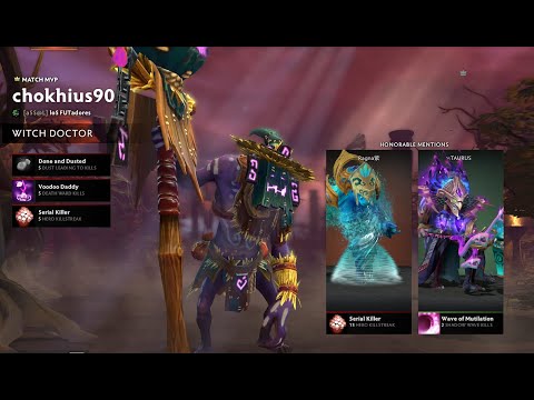 Dota 2-#witchdoctor  VS #huskar #pudge #axe #undying -Best MVP BUILD!!