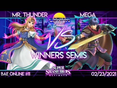 Baecation Online #11 - SSBU Singles - Mr.Thunder (Zelda) vs. WKZ | Mega (Ike) - Winners Semis