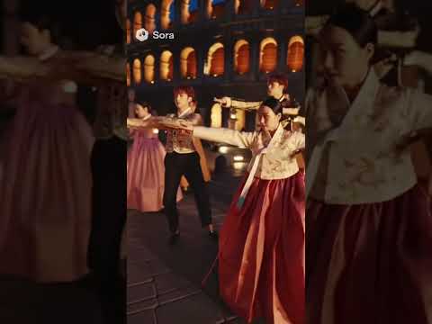 로마에서 펼쳐진 한국 전통의 한복의 아름다움과 스트릿 춤을 선보이다. #kpop #streetdance #korea #hanbokstyle