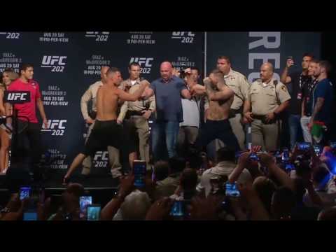 See Conor McGregor And Nate Diaz’s UFC 202 Weigh-In Face Off!