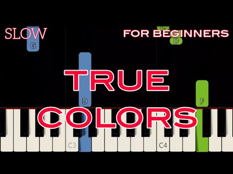 TRUE COLORS [ HD ] - CINDY LAUPER | SLOW & EASY PIANO