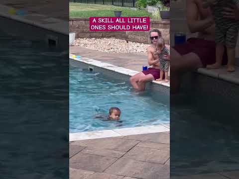 DAD PUSHES KID IN POOL