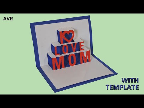 POP UP CARD FOR MOTHER WITH TEMPLATE