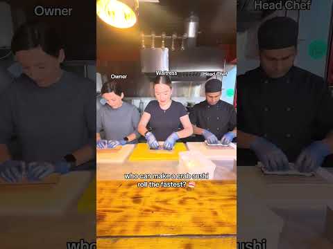 CHALLENGE - Who can make Sushi the quickest🍣? #sushi #challenge