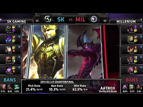 SK Gaming vs Millenium | Game 1 Quarter Finals S4 EU LCS Summer 2014 Playoffs | Worlds Regionals
