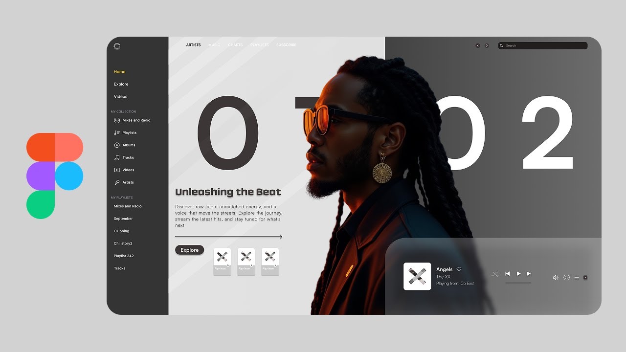Figma tutorial: Professional Music Website UI Design in Figma