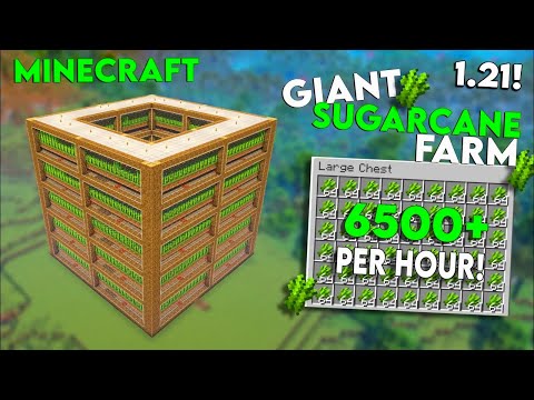 MINECRAFT 1.21 AUTOMATISCHE ZUCKERROHRFARM / EINFACHE, EFFIZIENTE ZUCKERROHRFARM PRO STUNDE 6500+...