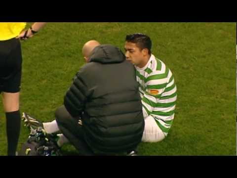 Emilio Izaguirre Picks Up Worrying Injury, Celtic 4-1 Kilmarnock, 30/01/2013