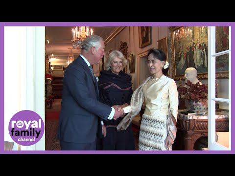 Aung San Suu Kyi Visits The Queen at Buckingham Palace