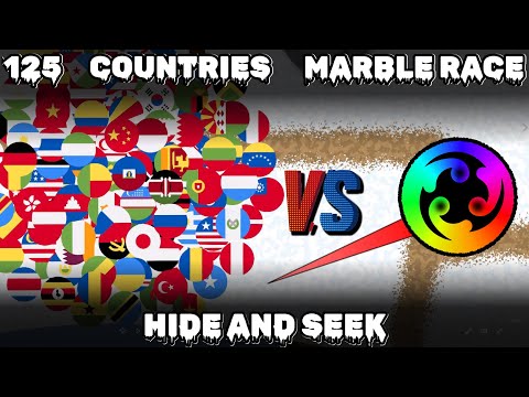 125 Countries Escape The Seeker On Winter Camp Map | Marble Race In Algodoo