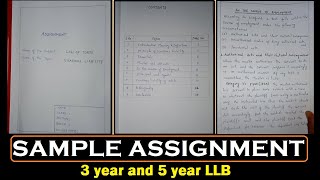 Sample Assignment for Law Students | 3 & 5 year LLB | All Law Colleges | TNDALU