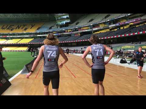 South's Nathan Kreuger (74) Yo Yo Test at 2017 AFL Combine