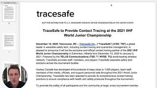 TraceSafe to Provide Contact Tracing IIHF World Junior Championship