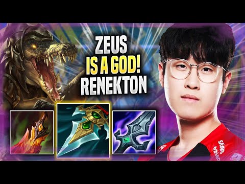 ZEUS IS A GOD WITH RENEKTON! - T1 Zeus Plays Renekton TOP vs Singed! | Season 2022