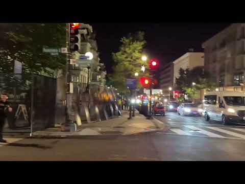 LIVE: White House Riot fences going up late in the evening.