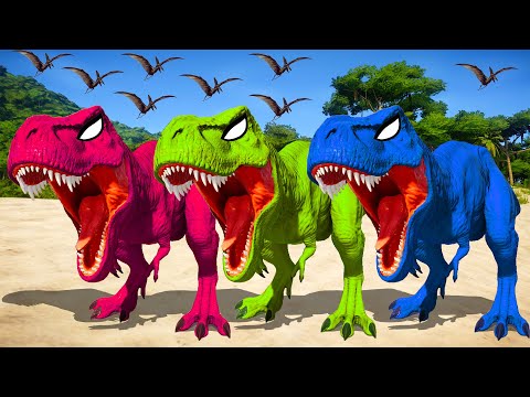 Tyrannosaurus Rex Color Pack vs Spinosaurus, I-Rex, Venom Carnotaurus - Jurassic World Evolution