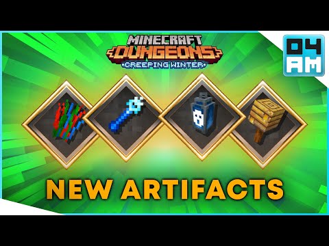 ALL NEW ARTIFACTS SHOWCASE And Where To Find Them in Minecraft Dungeons: Creeping Winter DLC