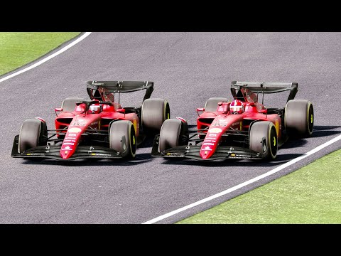 Ferrari F1 2022 NO HALO vs Ferrari F1 2022 with HALO - Goodwood Park