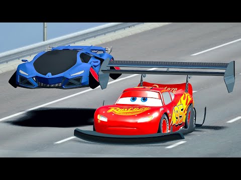 Lightning McQueen GTR vs Lamborghini Celestial Concept - Drag Race 20 KM
