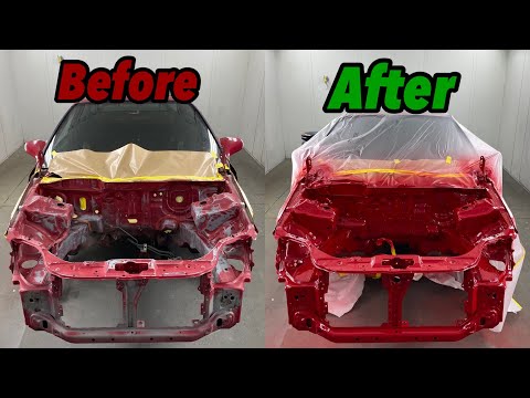 AHC EM1 Restoration Project - Prepping and Painting Engine Bay in Milano Red R-81 (Episode 4)